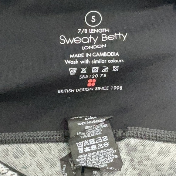 Sweaty Betty Flatter Me Jacquard Gray Leopard Print High Waist Leggings Size S - Picture 6 of 10